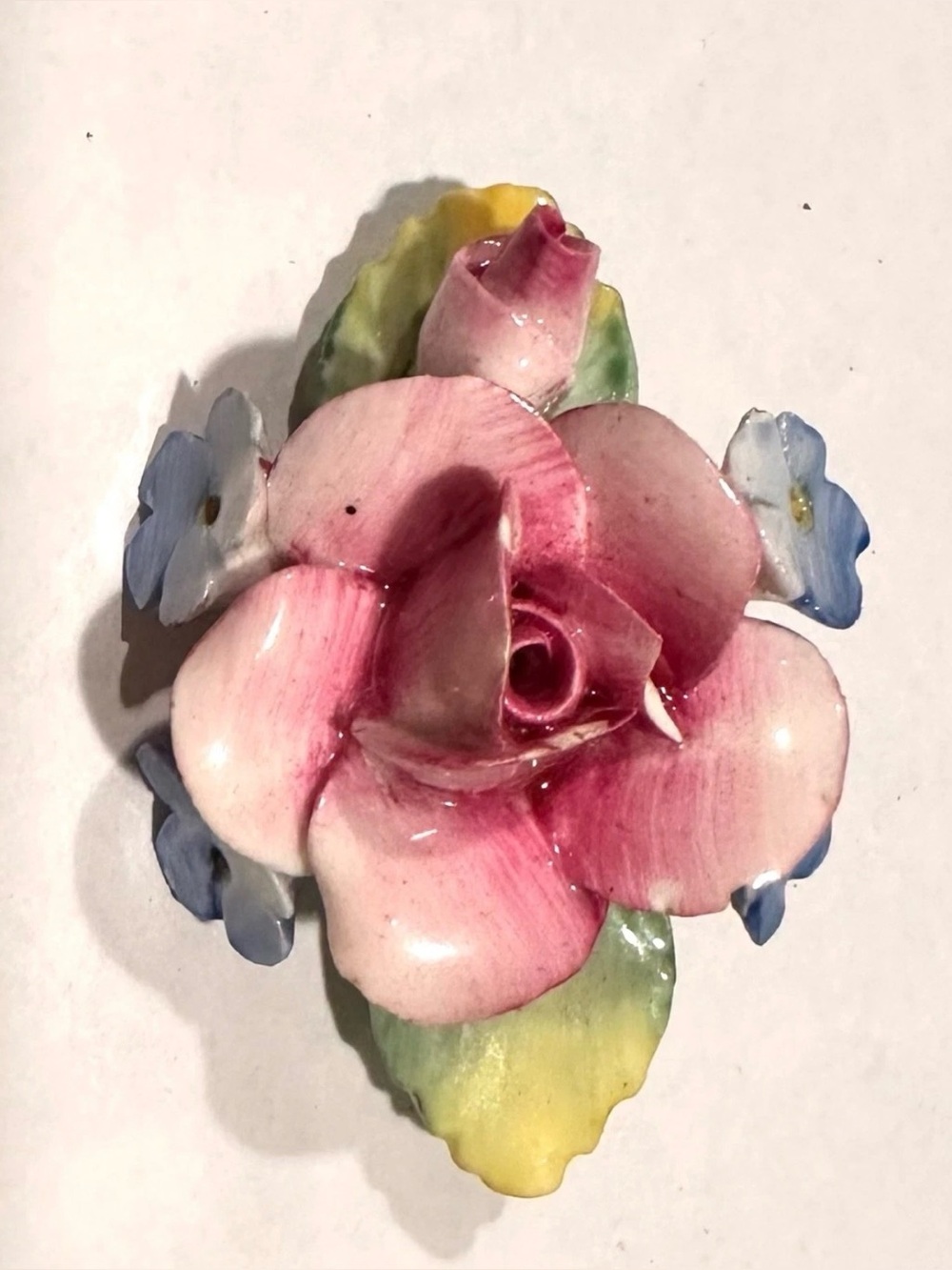 Porcelain Pink Rose Floral Wall Accent